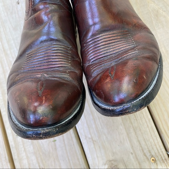 Tony Lama | Brown Leather Western Boots 9 D - Picture 3 of 8